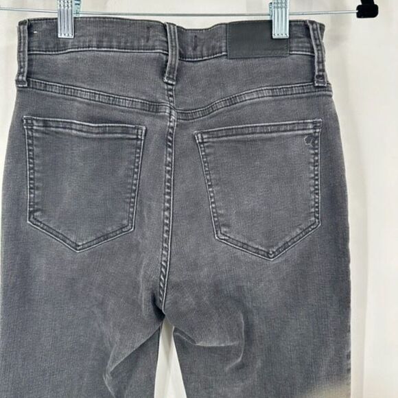 Madewell Cali Demi-Boot Jeans Bellspring Charcoal Black Button Fly Size 26 - Picture 6 of 13